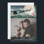 Cartão De Festividades Christmas BELIEVE Reindeer Sleigh Santa Hat Foto<br><div class="desc">Feliz Natal e Feliz ano novo Cartão com fotos de Bênção Familiar Feriado. Papais noeis de Natal com Reindeer e acredite na palavra com Santa Hat. Personalize com sua foto e texto!</div>