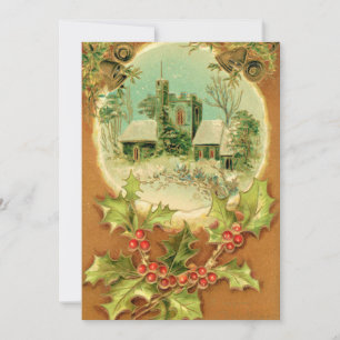 Cartão De Festividades Christmas bells are ringing in the church card