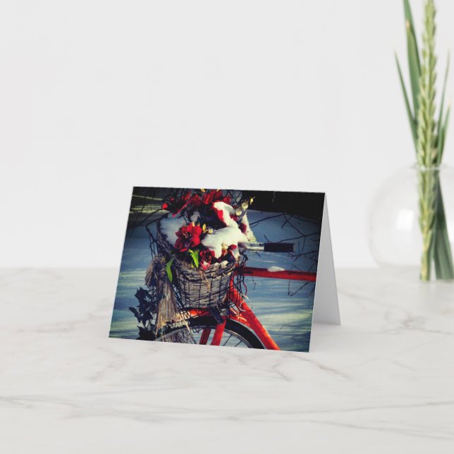 Cartão De Festividades Christmas Bicycle (Frente)