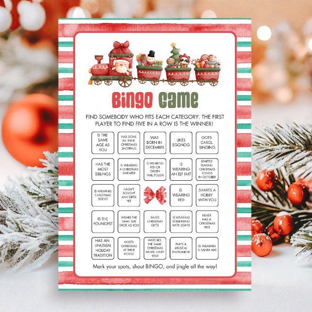 Cartão De Festividades Christmas Bingo Game (Christmas Game Card)