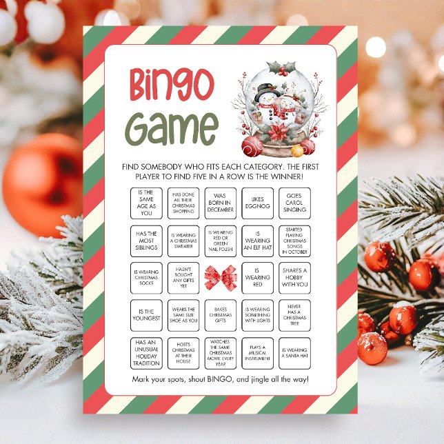 Cartão De Festividades Christmas Bingo Game (Bingo Christmas Game Card)