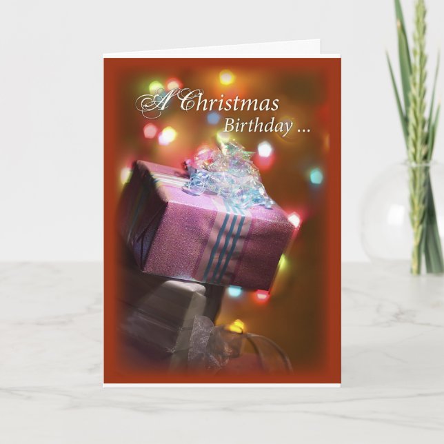 Cartão De Festividades Christmas Birthday Present (Frente)