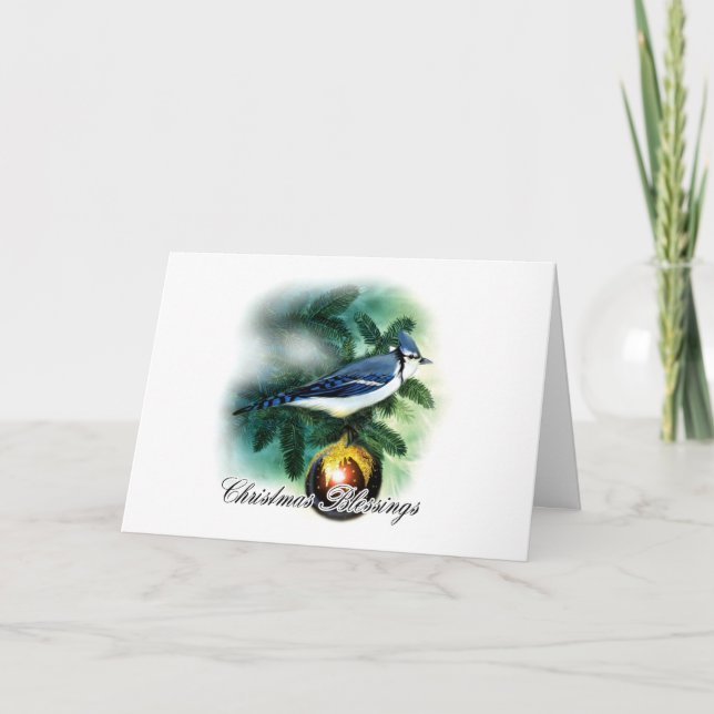 Cartão De Festividades Christmas Blessings - Christmas Card - Bird And Or (Frente)