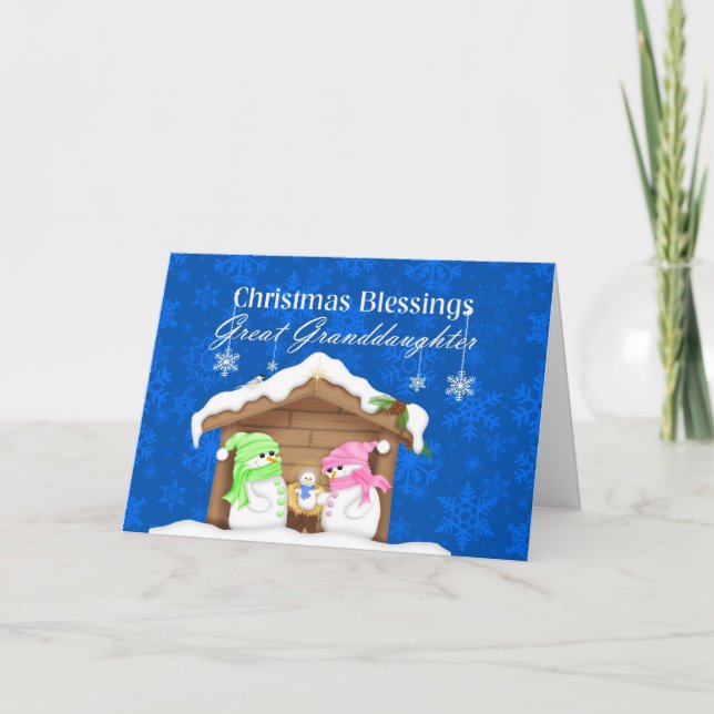 Cartão De Festividades Christmas Blessings Great Granddaughter (Frente)