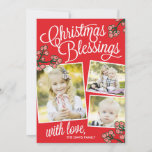 Cartão De Festividades Christmas Blessings Holiday Photo Cards<br><div class="desc">Celebrate the season with this modern and stylish holiday card from Berry Berry Sweet. Visit WWW.BERRYBERRYSWEET.COM for more of our stylish holiday collections.</div>