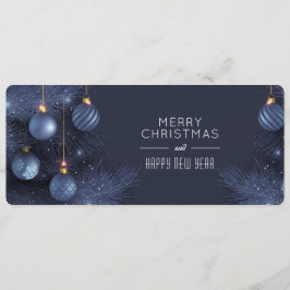 Cartão De Festividades Christmas Blue Ornaments