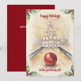 Cartão De Festividades Christmas Bowling Holiday Greeting Cards