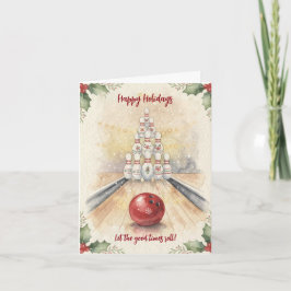 Cartão De Festividades Christmas Bowling Holiday Greeting Cards