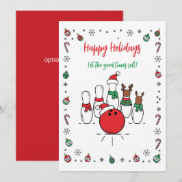 Cartão De Festividades Christmas Bowling Holiday Greeting Cards