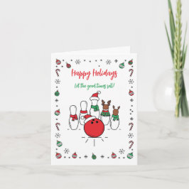 Cartão De Festividades Christmas Bowling Holiday Greeting Cards