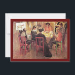 Cartão De Festividades Christmas Break 1909<br><div class="desc">Swedish family sitting around the table together playing a game of cards. Vintage fine art by Carl Larsson.</div>