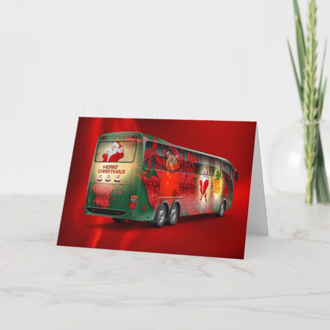 Cartão De Festividades Christmas Bus (Frente)