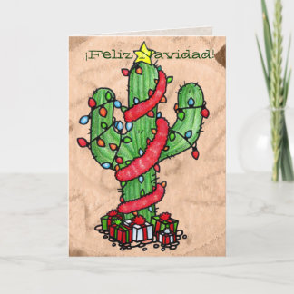 Cartão De Festividades Christmas Cactus Greeting Card