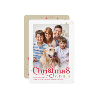 Cartão De Festividades CHRISTMAS calligraphy stylish festive modern photo