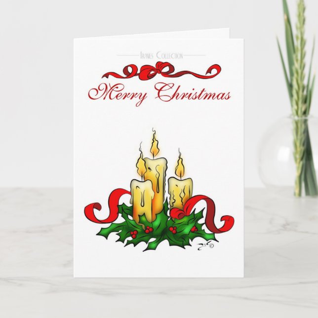 Cartão De Festividades Christmas Candles (Frente)