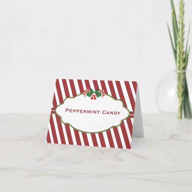 Cartão De Festividades Christmas Candy Buffet Candy Name card (Frente)