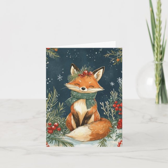 Cartão De Festividades Christmas Card - A Foxy Christmas (Frente)