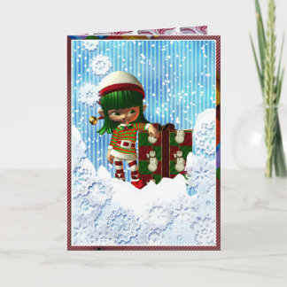Cartão De Festividades Christmas Card: A Gumdrop Elf with Attitude
