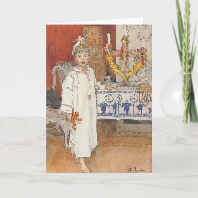 Cartão De Festividades Christmas card - Carl Larsson (Frente)