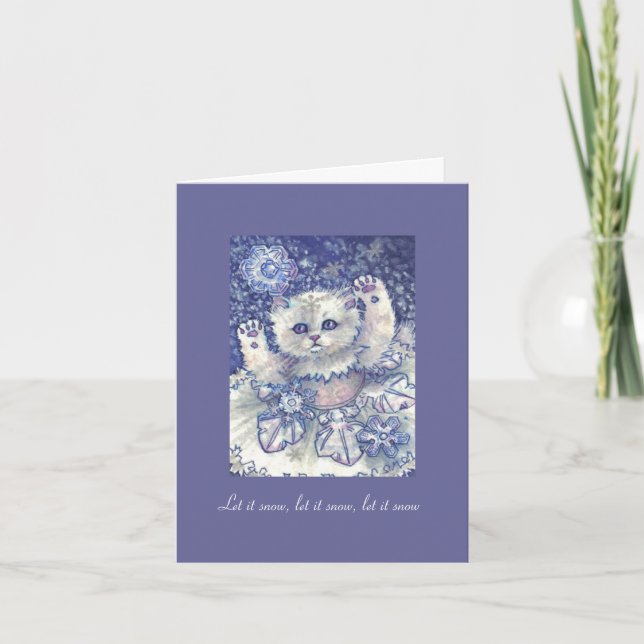 Cartão De Festividades Christmas card Cat Snowflake Dancer (Frente)