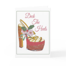 Christmas Card. Deck the Heels. Mistletoe shoe.