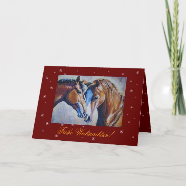 Cartão De Festividades Christmas Card for Horse Lovers. (Frente)