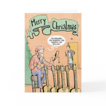 Christmas Card Guitar Reindeer.