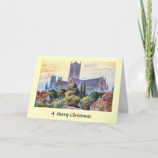 Cartão De Festividades Christmas Card - Lincoln Cathedral (Frente)