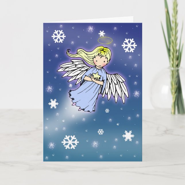 Cartão De Festividades Christmas Card Little Snowflake Angel (Frente)