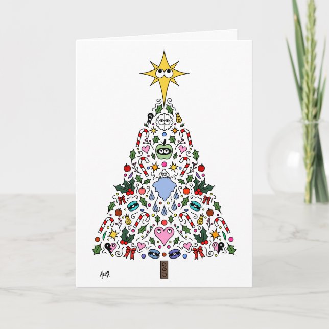 Cartão De Festividades Christmas Card Miracle of Awakening Tree White (Frente)