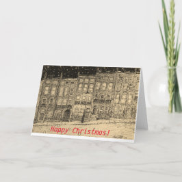 Cartão De Festividades Christmas Card of snowy street scene