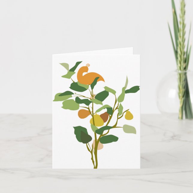 Cartão De Festividades Christmas card Partridge in a Pear Tree (Frente)