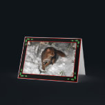 Cartão De Festividades Christmas card - rusty spotted cat (black)<br><div class="desc">Profits from the sale of this item will contribute to wild cat conservation.</div>