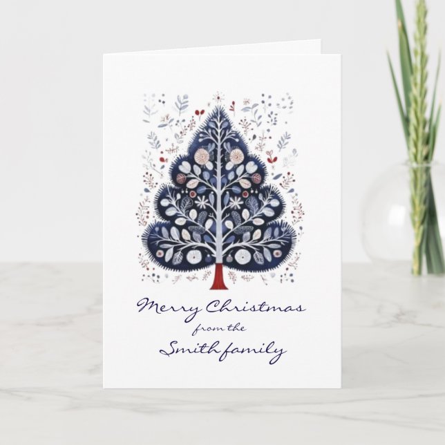 Cartão De Festividades Christmas Card - Scandinavian Christmas Tree (Frente)