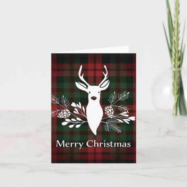 Cartão De Festividades Christmas Card - Scottish Tartan Wildlife (Frente)