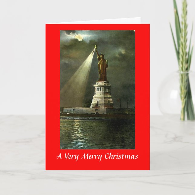 Cartão De Festividades Christmas Card - Statue of LibertyCard (Frente)