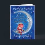 Cartão De Festividades Christmas card, Wife Christmas, Snowman on the Moo<br><div class="desc">Christmas card,  Wife Christmas,  Snowman on the Moon</div>
