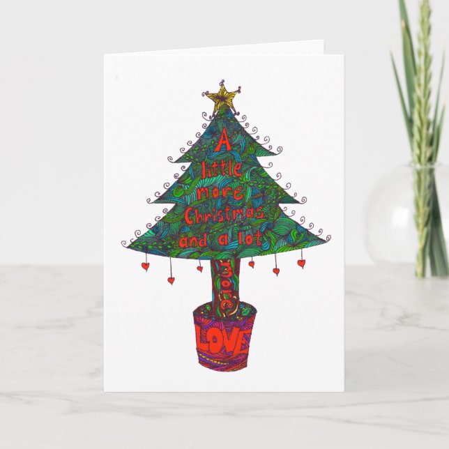 Cartão De Festividades Christmas card with a different kind of tree (Frente)