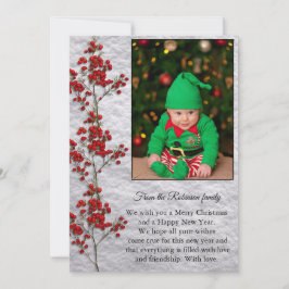 Cartão De Festividades Christmas Card With a Smiling and Happy Baby.