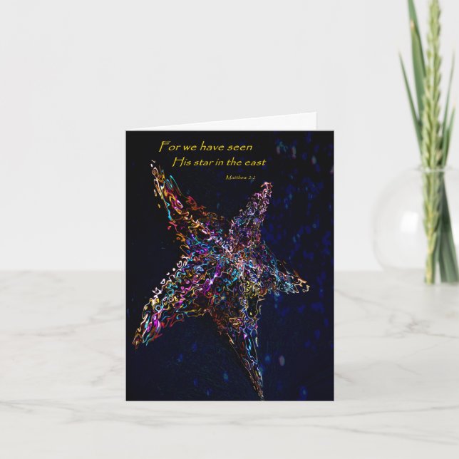 Cartão De Festividades Christmas Card with abstract star (Frente)