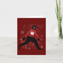 Cartão De Festividades christmas card with bigfoot and santa