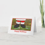 Cartão De Festividades Christmas Card with Golfing Santa<br><div class="desc">Even Santa Claus loves to take a little time off for a round of golf. I designed this card while thinking of all the golfers on my Christmas list.</div>