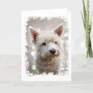 Cartão De Festividades Christmas card with Westie
