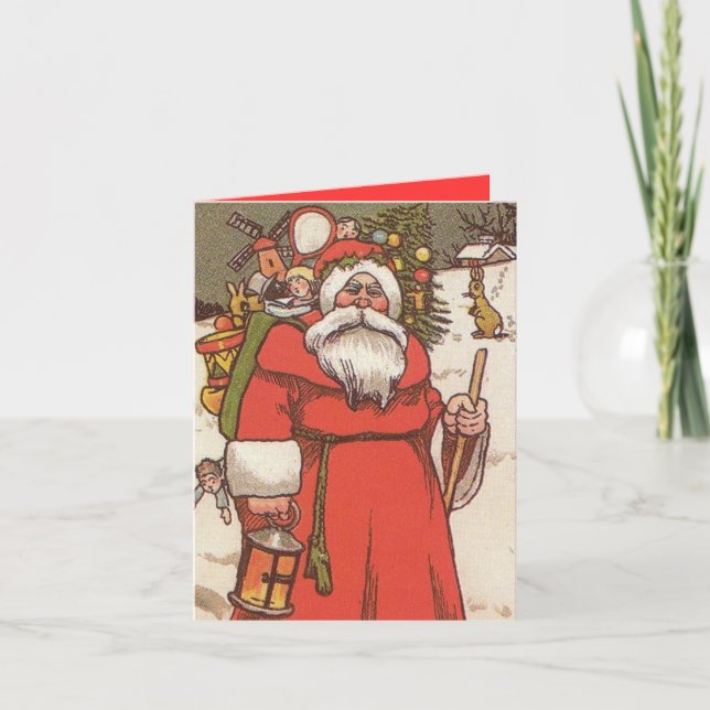 Cartão De Festividades CHRISTMAS CARDS - 1800s SANTA CLAUSE & TOYS (Frente)