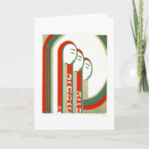 Cartão De Festividades Christmas Carol Dickens 1938 WPA