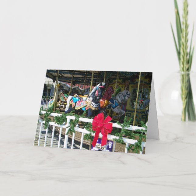 CARTÃO DE FESTIVIDADES "CHRISTMAS CAROUSEL DESEJA" (Frente)
