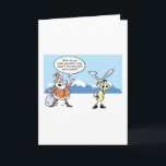 Cartão De Festividades Christmas Cartoon Santa and Reindeer on Strike<br><div class="desc">One of Santa's reindeers on strike.</div>