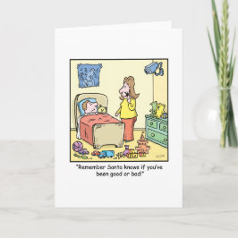 Cartão De Festividades Christmas Cartoon Santa's Watching