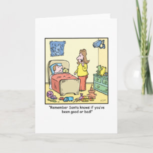Cartão De Festividades Christmas Cartoon Santa's Watching