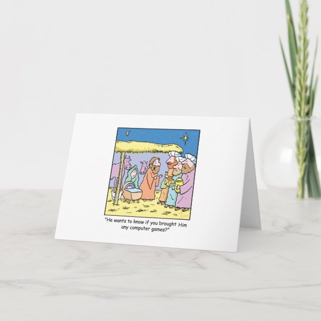 Cartão De Festividades Christmas Cartoon Three Wise Kings Computer Games (Frente)